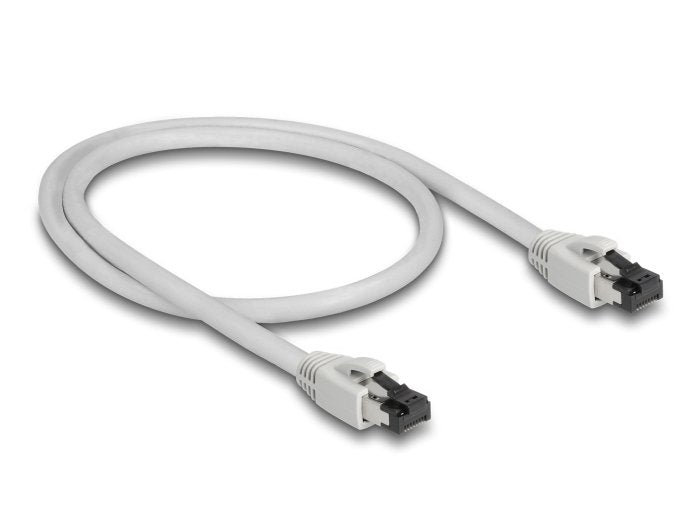 Cable De Red Delock Rj45 Cat.8.1 S/Ftp 0,5 M Bis 40 Gbps Gris