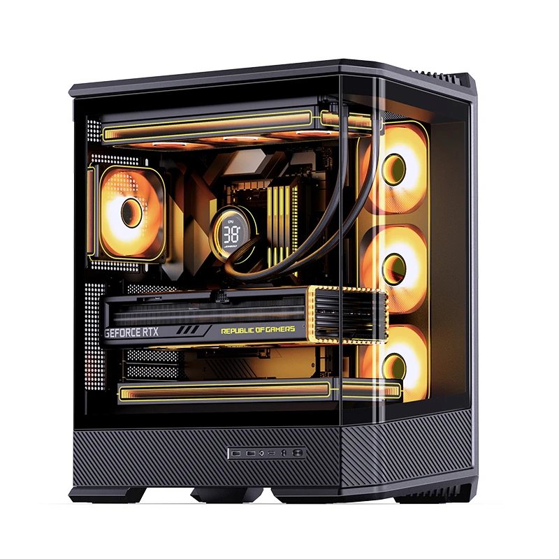 Jonsbo D400 Pc-Gehäuse, Midi Tower, Atx, Tempered Glass - Schwarz