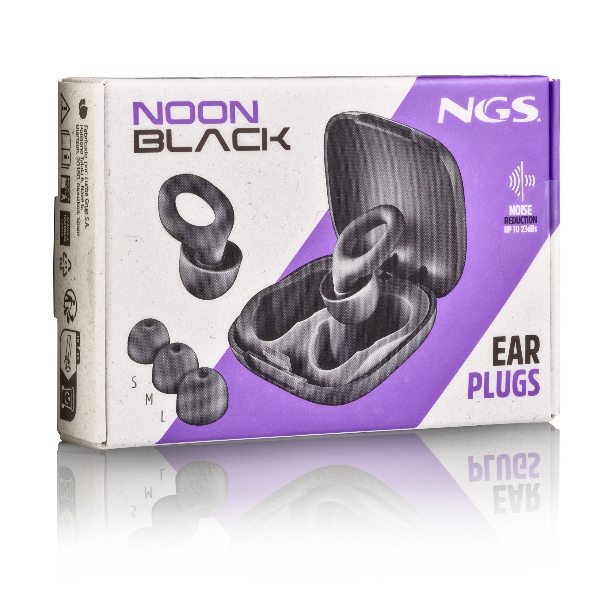 Tapones De Silicona Ngs Para Los Oidos Incluye Funda Y 4 Almohadillas Black