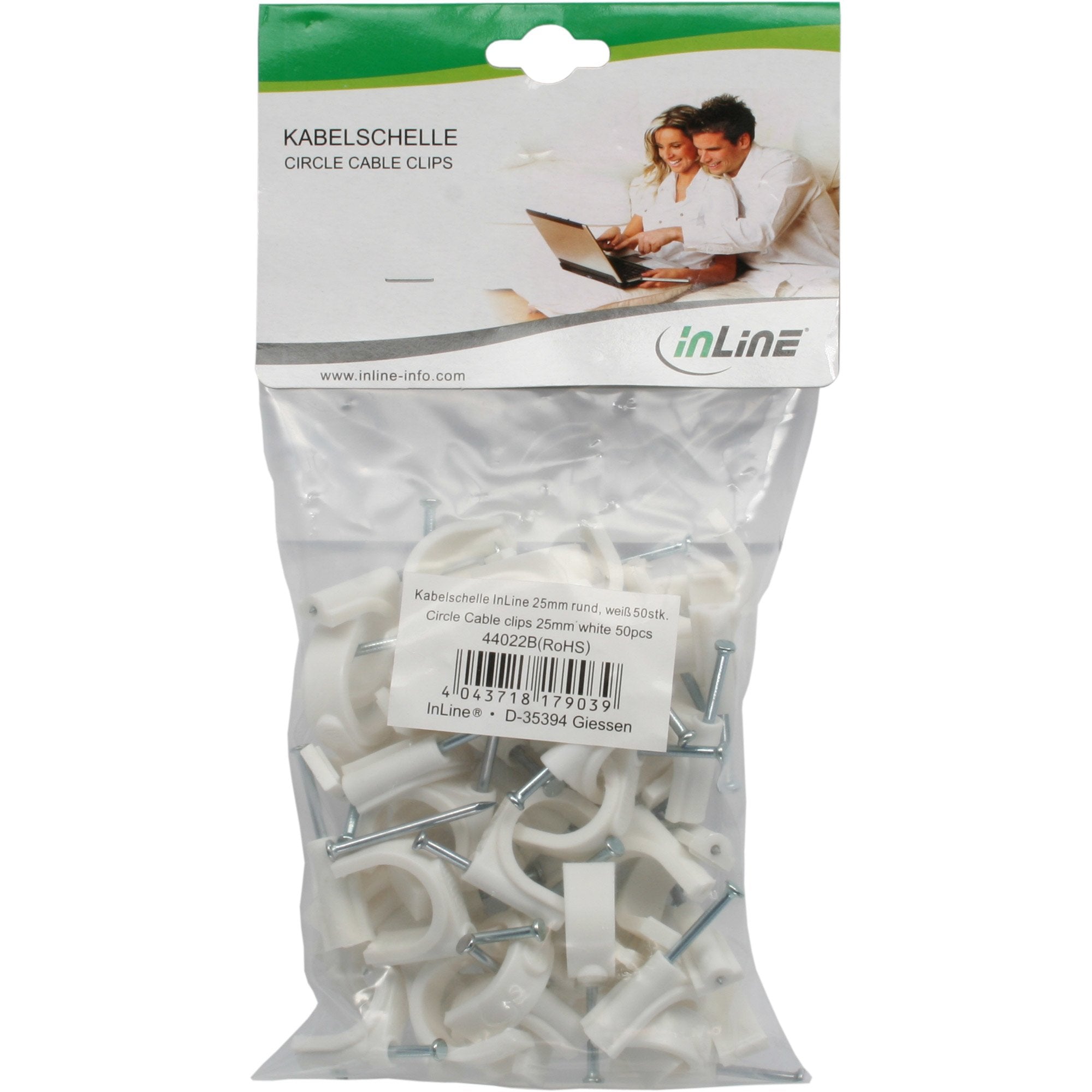 Inline 50 Uds. Pack Prensacable Redondo 10mm Blanco