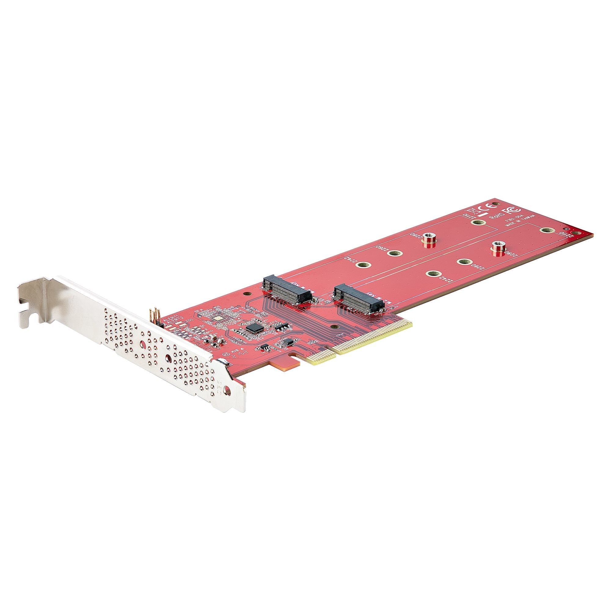 Tarjeta Startech.Com Pcie Adaptadora Para 2 Ssds M.2 Pci Express X8 O X16 A Nvme Doble O Ssds M.2 Ahci Pci Express 4.0 7 8gbps Por Unidad Con Bifurcación Windows O Linux (Dual-M2-Pcie-Card-B) Adaptador De Interfaz M.2 Ranura De Expansión A