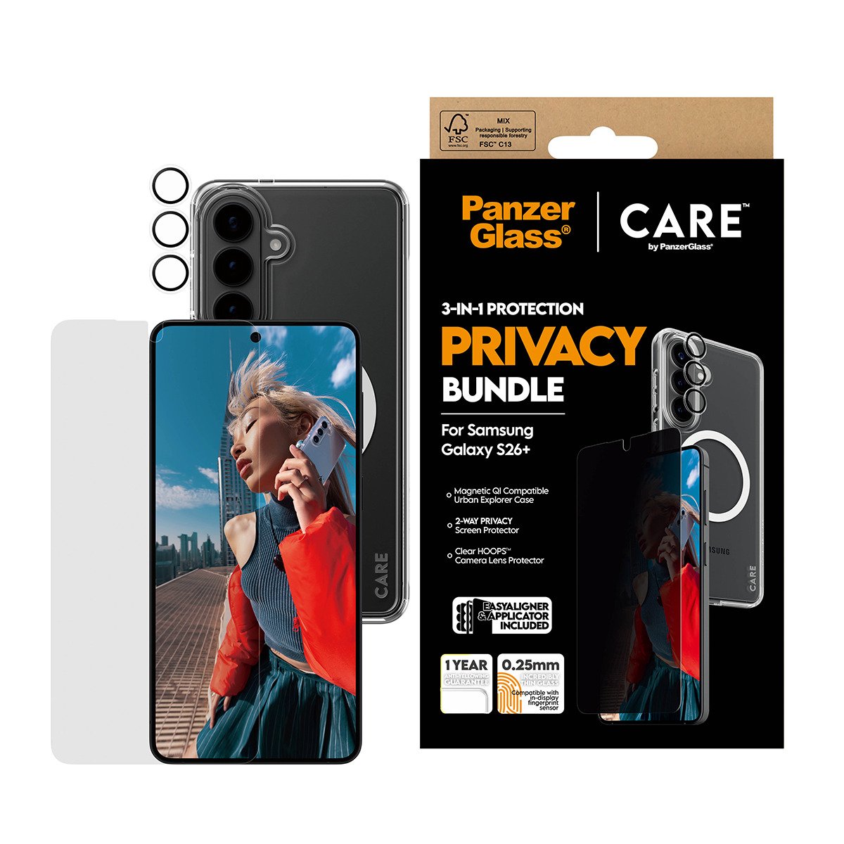 EAN 5715685034541 - PanzerGlass ® | CARE™ by ® Privacy 3-in-1 Bundle Samsung Galaxy S26+ Protector de pantalla 1 pieza(s) imagen 2