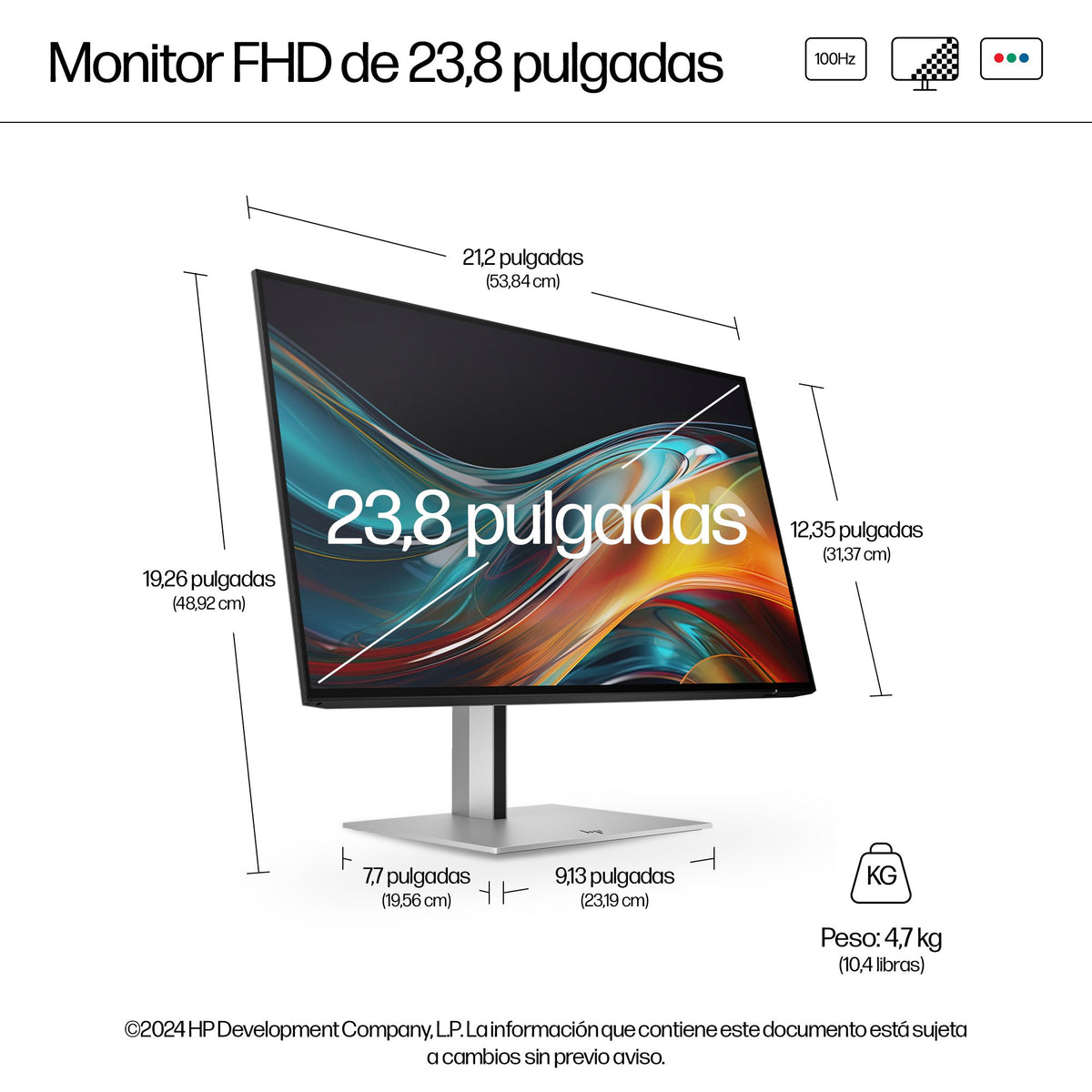 EAN 5715063476055 - HP Series 7 Pro 724pf pantalla para PC 60,5 cm (23.8") 1920 x 1080 Pixeles Full HD LCD Plata imagen 4