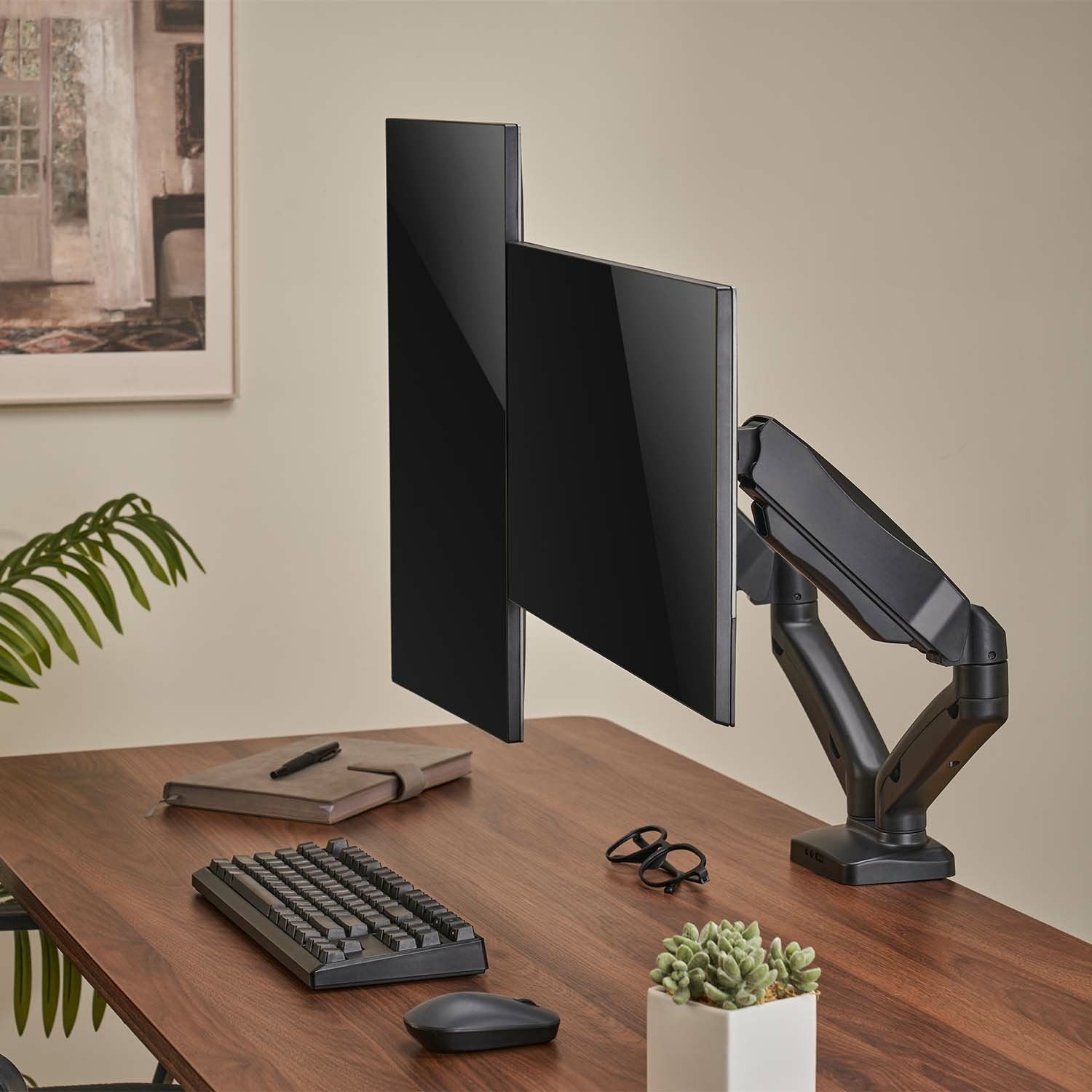 Aisens Soporte De Mesa Pro Contrapeso Giratorio E Inclinable Para Monitor/Tv 9kg (3 Pivotes - 2 Brazos) De 17-32 -