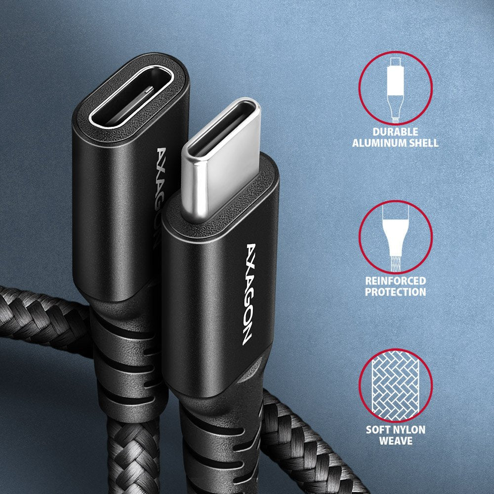 Cable Axagon Bucm32-Cf05ab Usb Usb 3.2 Gen 2x2 0,5 M Usb C Negro