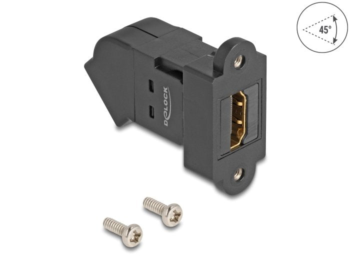 Delock Keystone Modul Hdmi Einbaubuchse Zu Hdmi Buchse 45° Gewinkelt 8k 60 Hz Schwarz