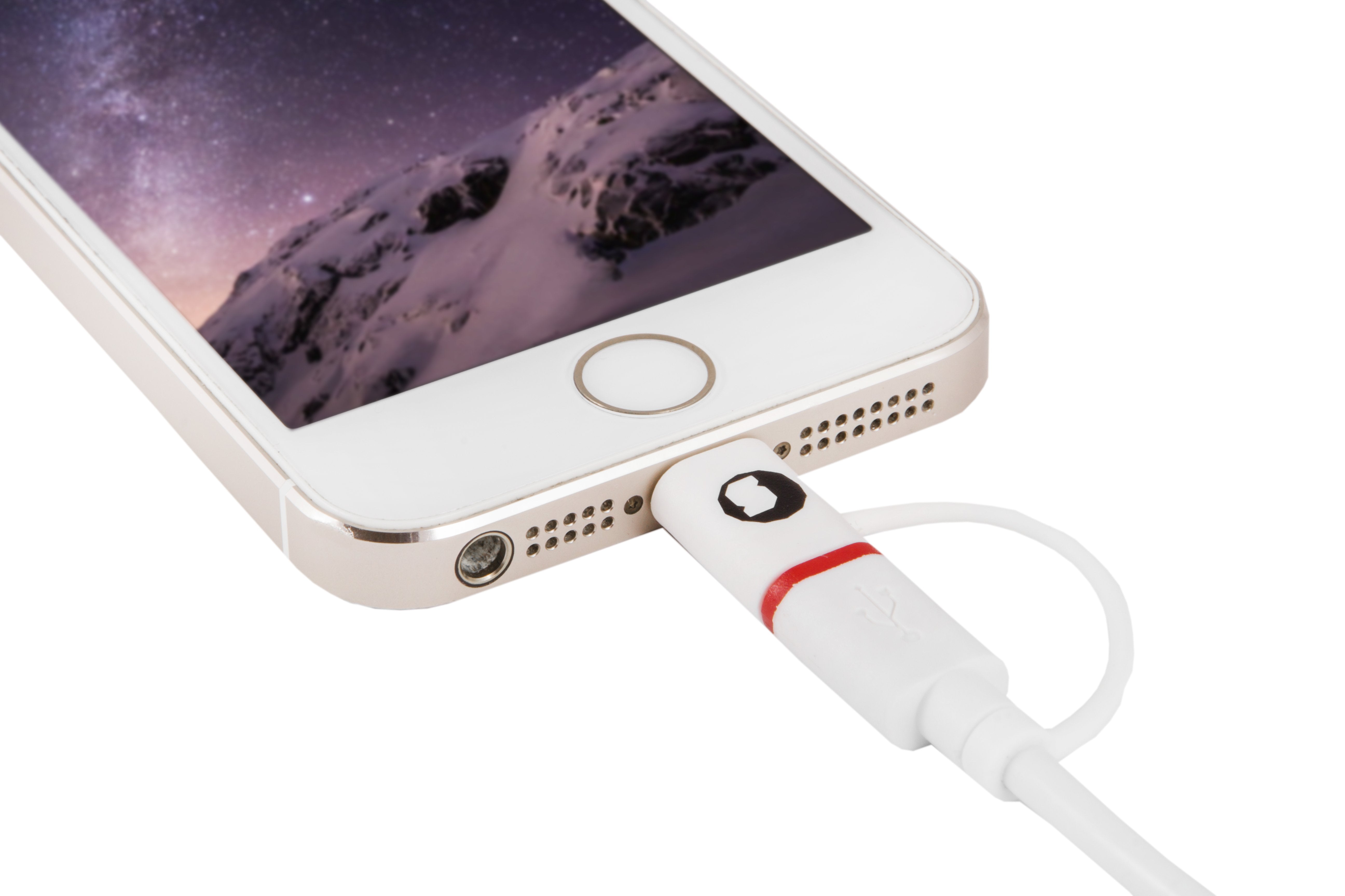 Cable Lightning Combo  Microusb + Lightning Silver Ht 1.5m Blanco 93640