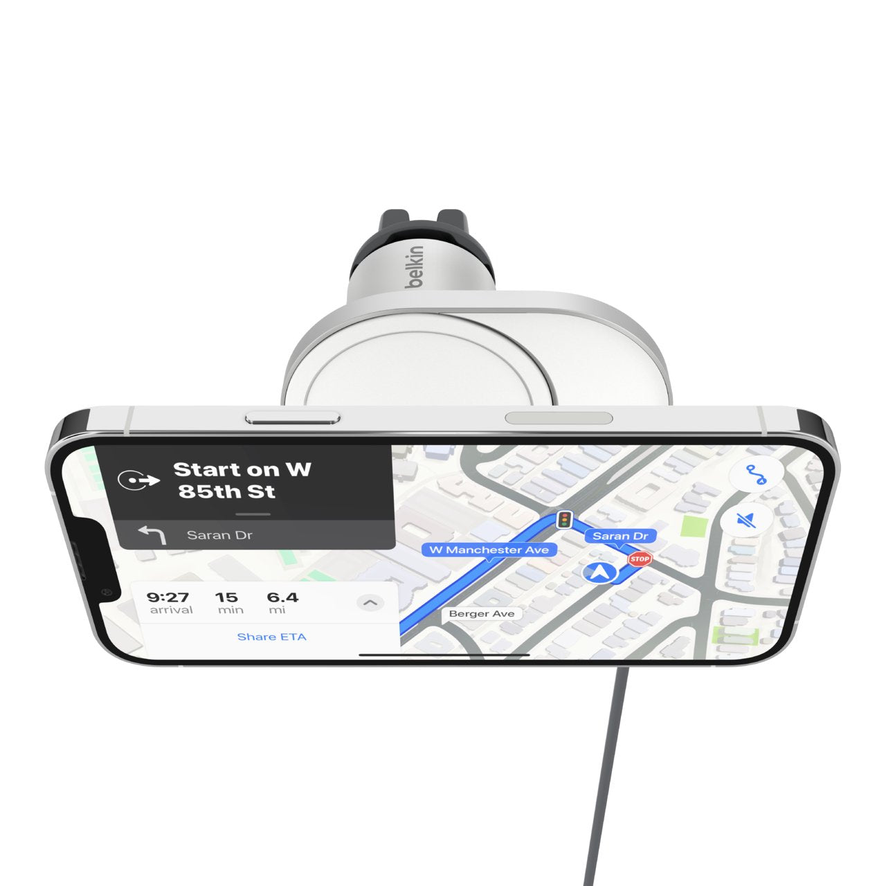 Cargador Inalámbrico Para Coche Belkin Magn. Con Qi2 (15 W), Sin Fuente De Alimentación