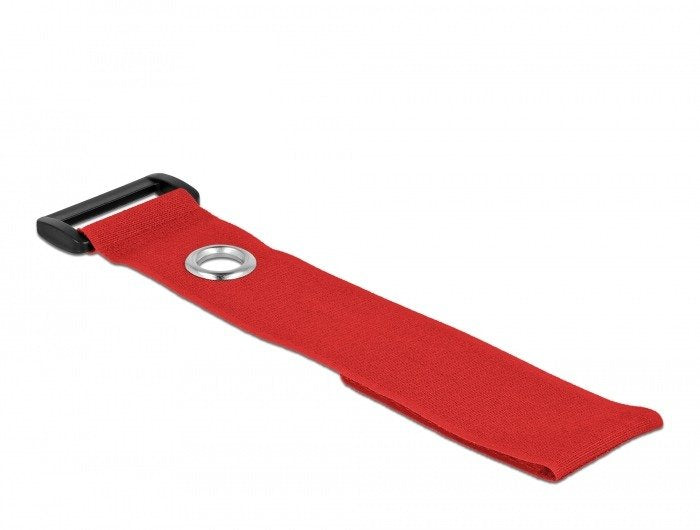 Delock Klett-Cablebinder Mit Schlaufe Und Befestigungsöse L 280 X B 38 Mm Rot 3 Stück