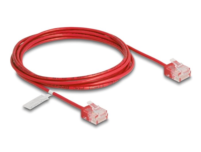 Delock Rj45 Cable De Red Cat.6 Utp Ultra Slim 2 M Rojo Con Kurzen Machon