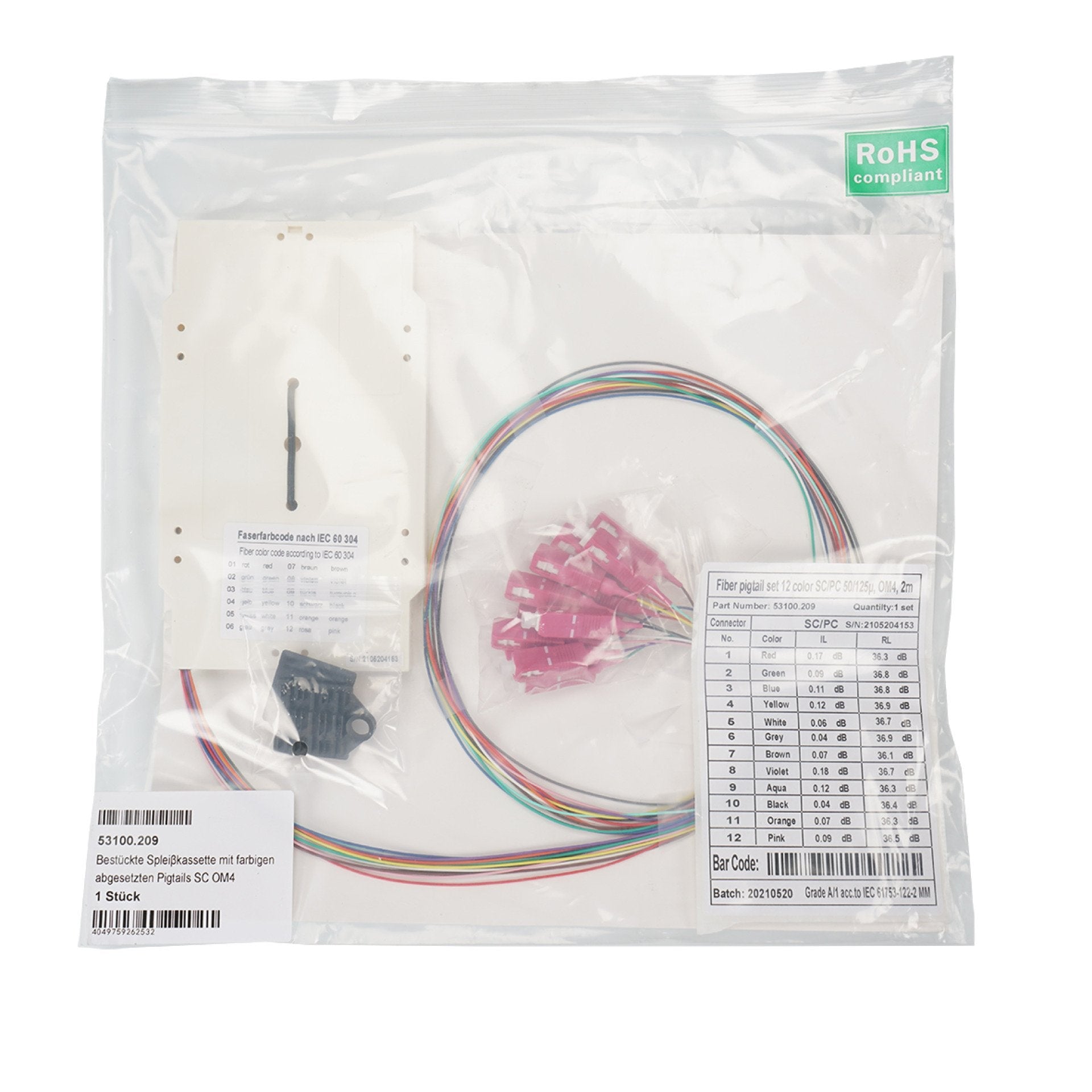 Efb Bestckte Spleikassette Mit Farbigen Abgesetzten Pigtails Sc Om4