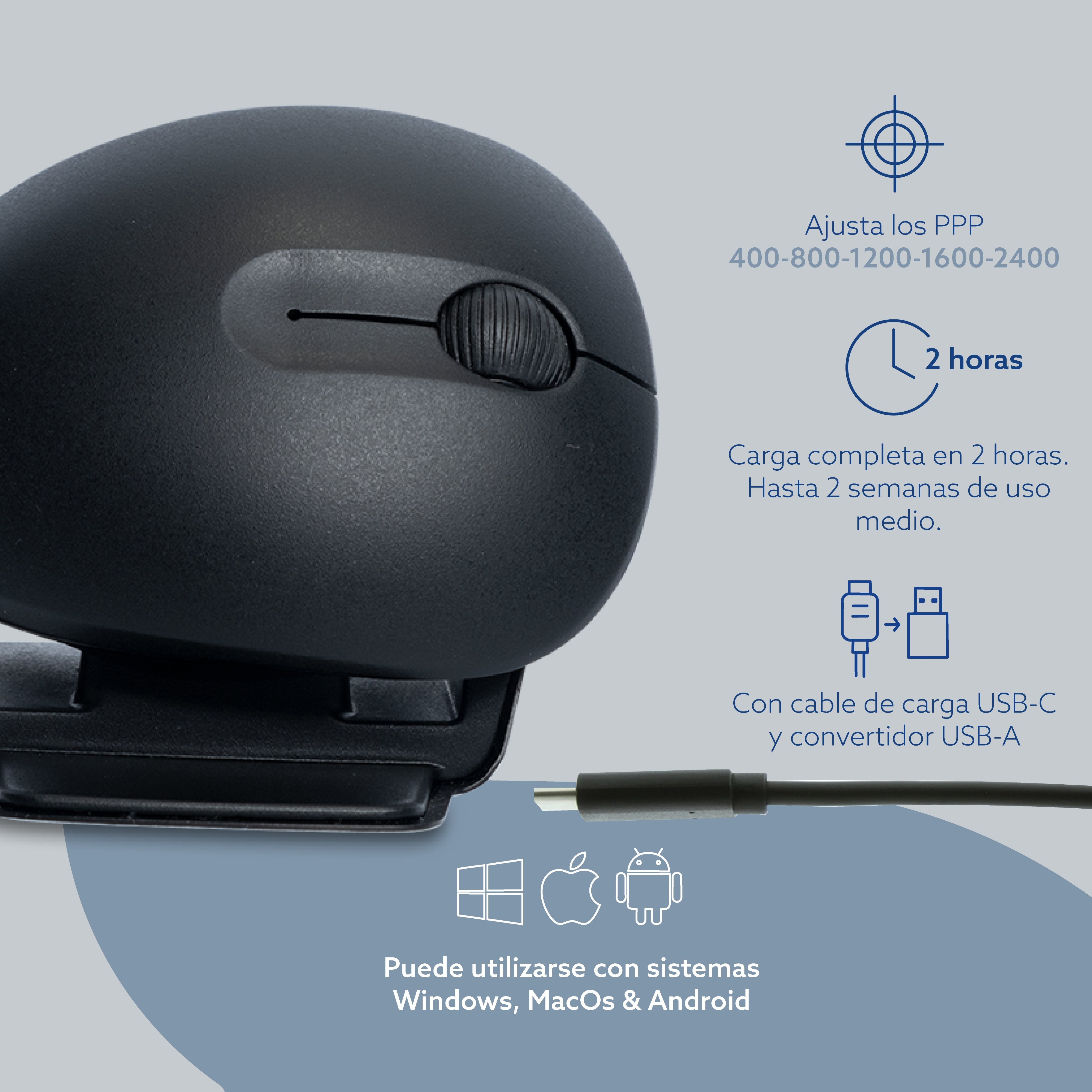 EAN 8719274491927 - R-Go Tools RGOTWBMWLBL ratón Oficina Ambidextro Bluetooth + USB Type-A Óptico 2400 DPI imagen 12