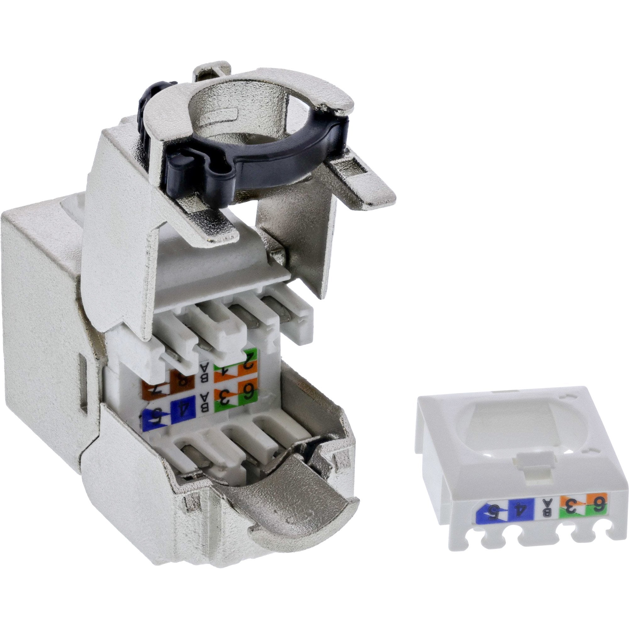 Inline® Keystone Rj45 Jack Slim, Snap-In, Cat.6a, Integrated Cable Tie