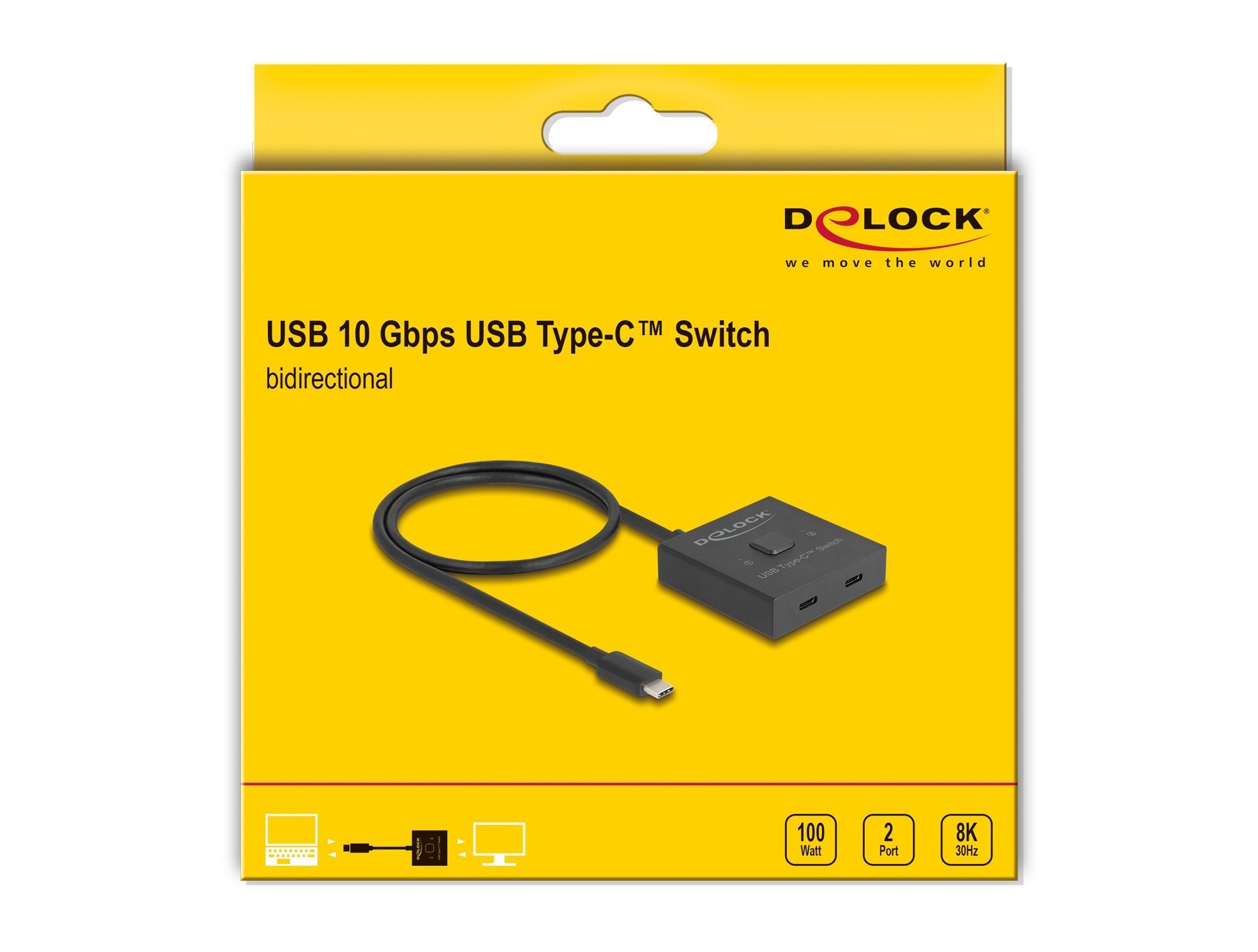 Delock Usb 10 Gbps Usb Tipo-C Switch 2 Auf 1 Bidireccional 8k