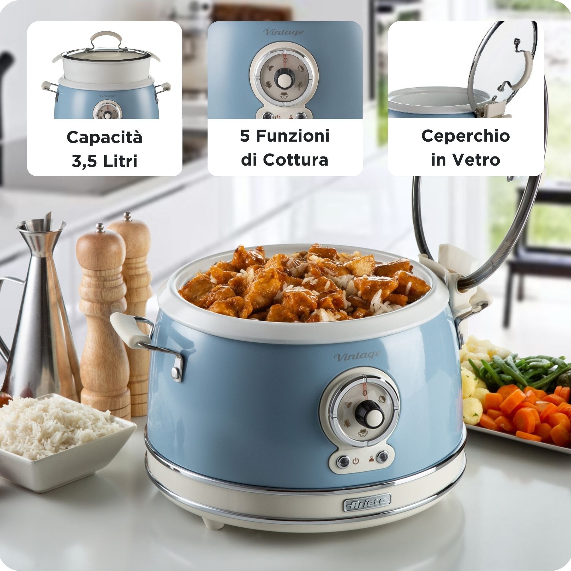 EAN 8003705118485 - Ariete 2904/05 arrocera 3,5 L 700 W Azul claro imagen 3