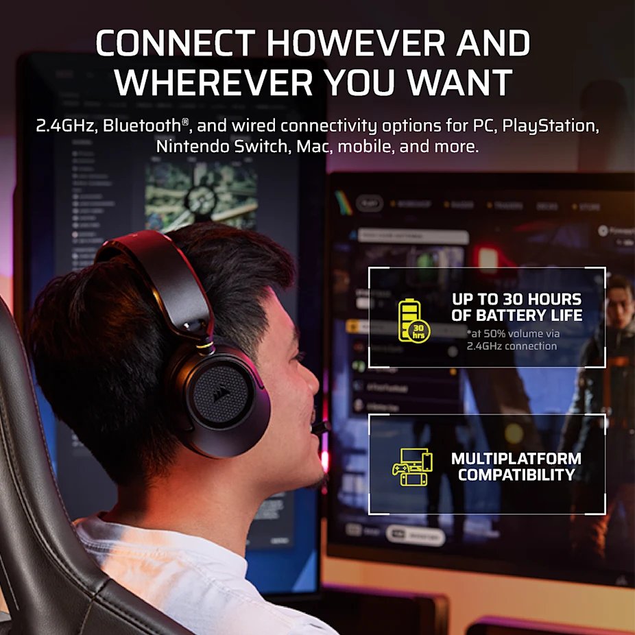 EAN 0840440424345 - Corsair HS35 v3 Auriculares Inalámbrico Diadema Juego Bluetooth Negro imagen 4