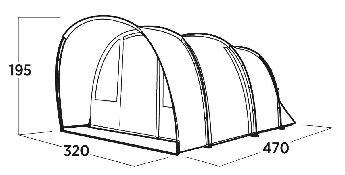 Tienda Túnel Familiar Easy Camp Skarvan 5 Gris, Modelo 2025 120497