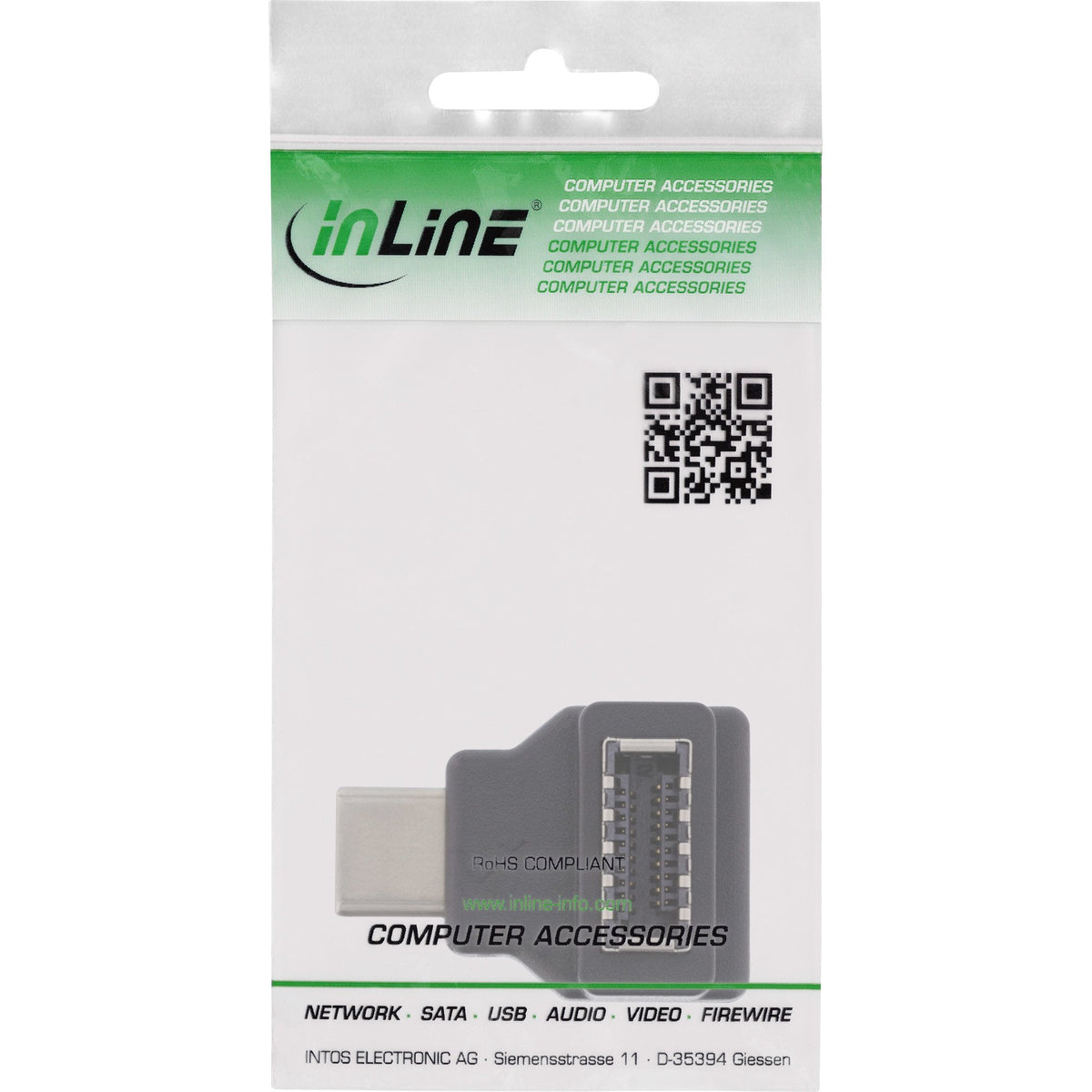 Inline® Usb 3.2 Adapter, Usb-C Macho A Internal Usb-E Front Panel Socket
