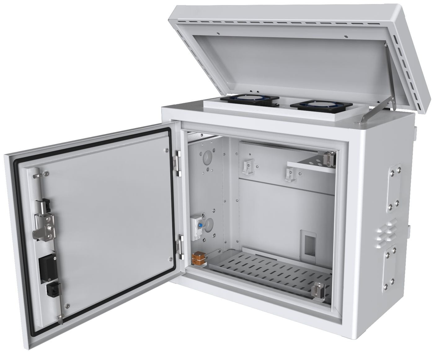 Midi Radius Pole Mounted Cctv  Cabinet For 4 Cameras 600 X