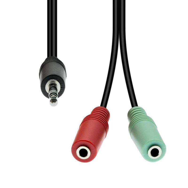 4-Pin To 2x 3-Pin Cable M-F  Black 30cm