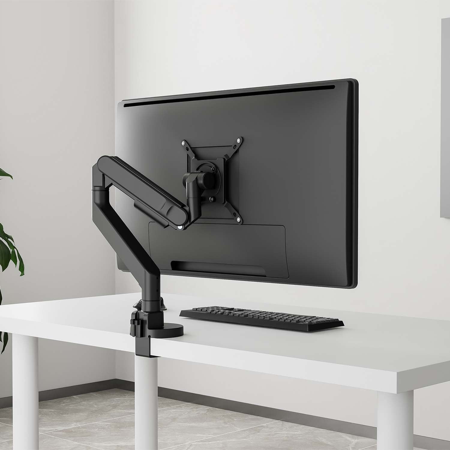 Aisens Soporte De Mesa Pro Contrapeso Giratorio E Inclinable Para Monitor/Tv 27kg (3 Pivotes, 1 Brazo) De 24-57, Negro