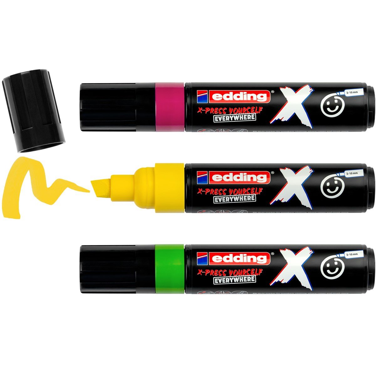 Edding X 6900 Caramelo Pack De 3 Rotuladores Multisuperficie Permanentes De Tinta Opaca - Punta Biselada Con Trazo