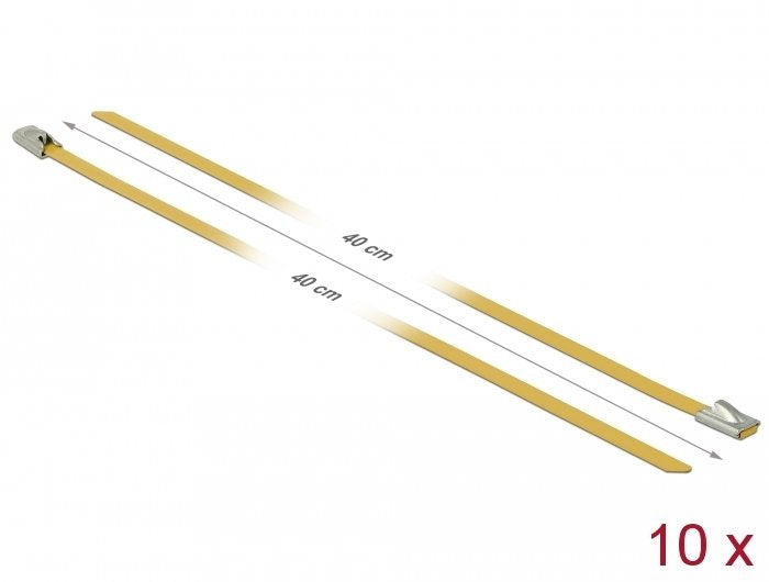 Delock Edelstahlcablebinder L 400 X B 4,6 Mm Gelb 10 Stück