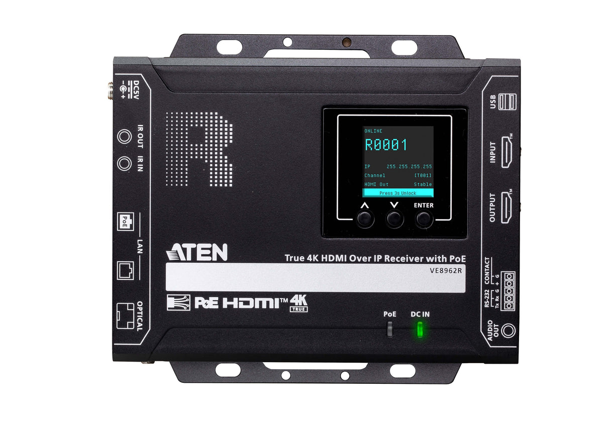 Receptor Hdmi Sobre Ip 4k@60hz Con Poe Aten-Ve8962r