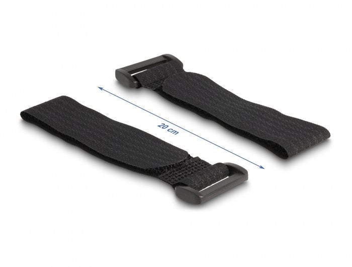 Delock Klettpad Autoadhesivo Con Klett-Kabelbinder Set 10 Piezas Negro