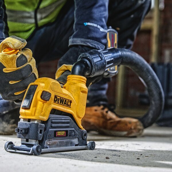 Funda Protectora Para Amoladora Angular Dewalt 125mm Amarilla/Negra, Para Extracción De Polvo Dwe46225-Xj