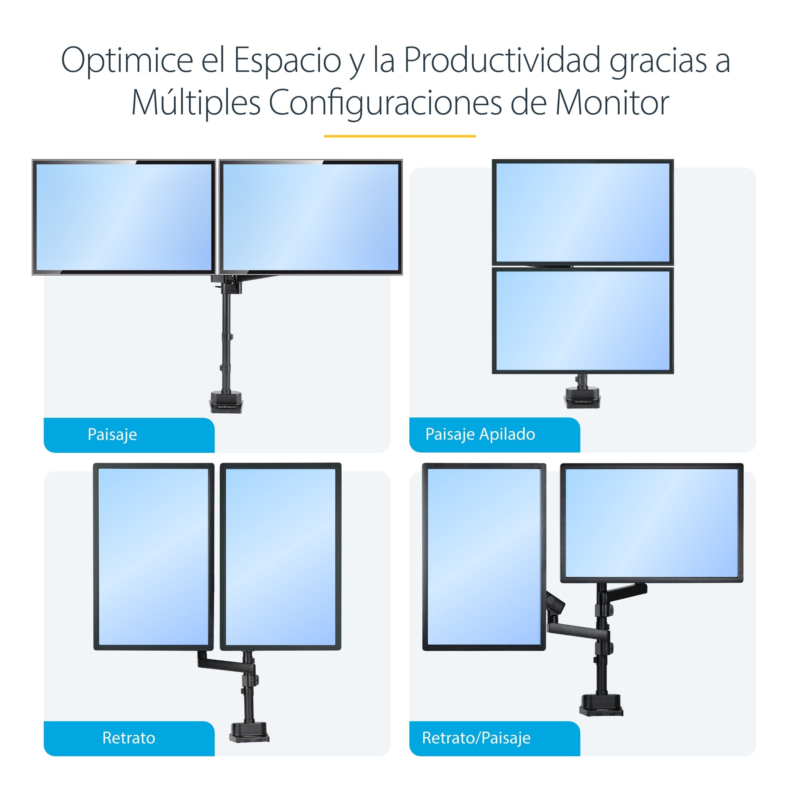 Startech Soporte Vesa Ajustable Para 2 Monitores 32"
