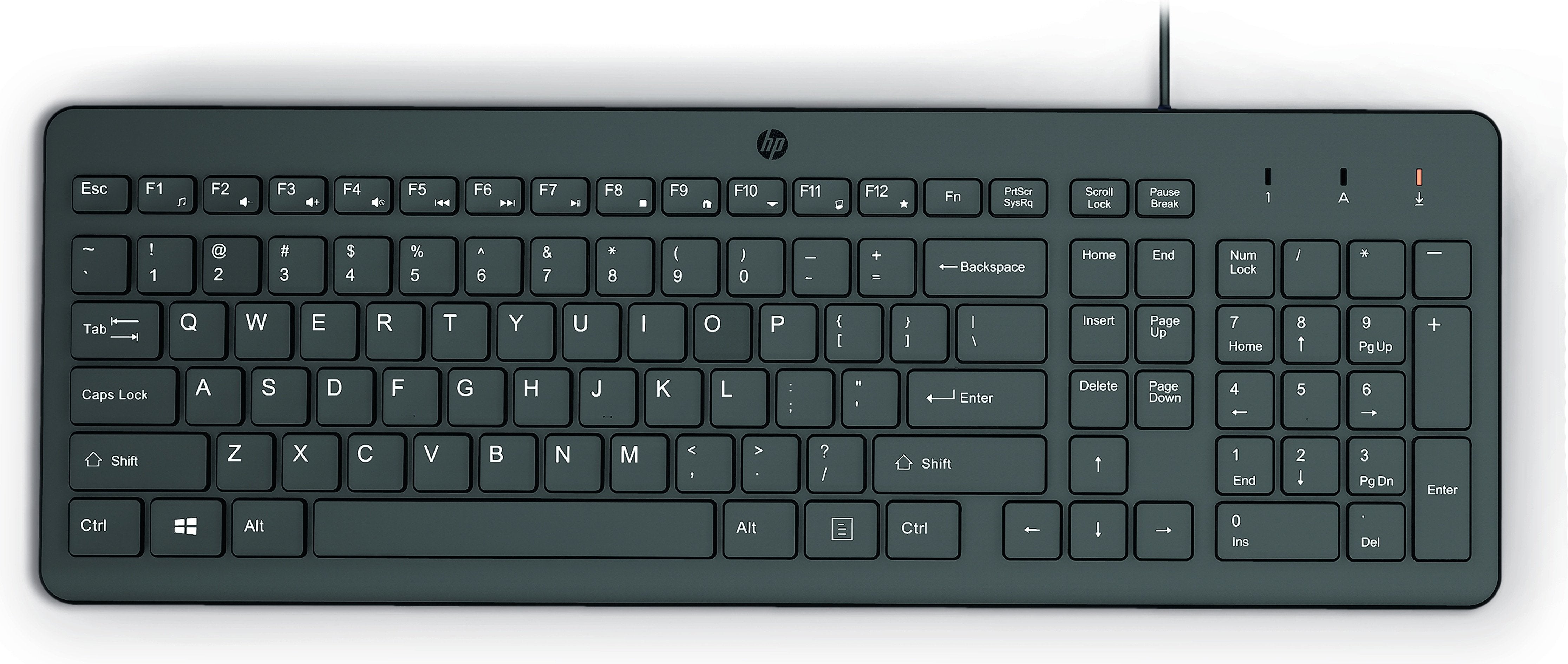 EAN 196548244140 - HP 150 USB-A Wired Keyboard teclado Universal Negro imagen 1