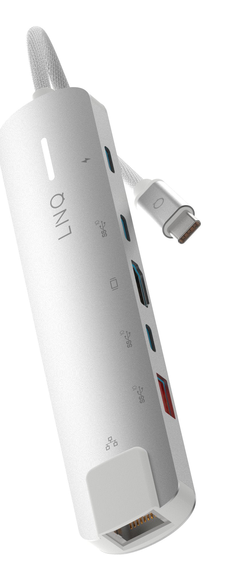 Hub 6 Puertos Pro Usb-C 140w Gris Linq Usb-C/ 1xusb3.2, 1xhdmi, 1xusb-C Pd Hasta 140w, 2xusb-C, 1xrj45 2,5gbps