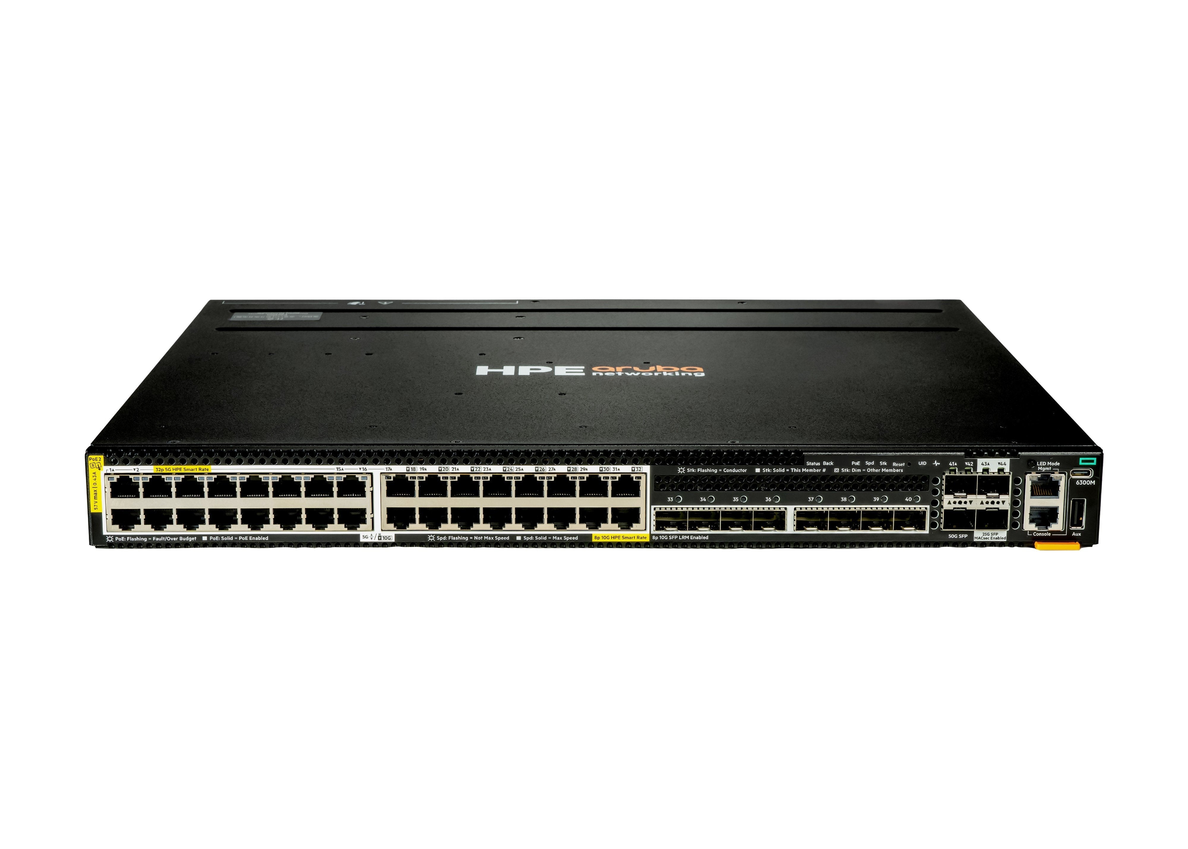 Hpe Aruba Networking Cx 6300m 32p Smtrt 5g Cl8 8p Sfp+ 10g Lrm 2p Sfp56 50g 2p Sfp28 25g Macsec Sw