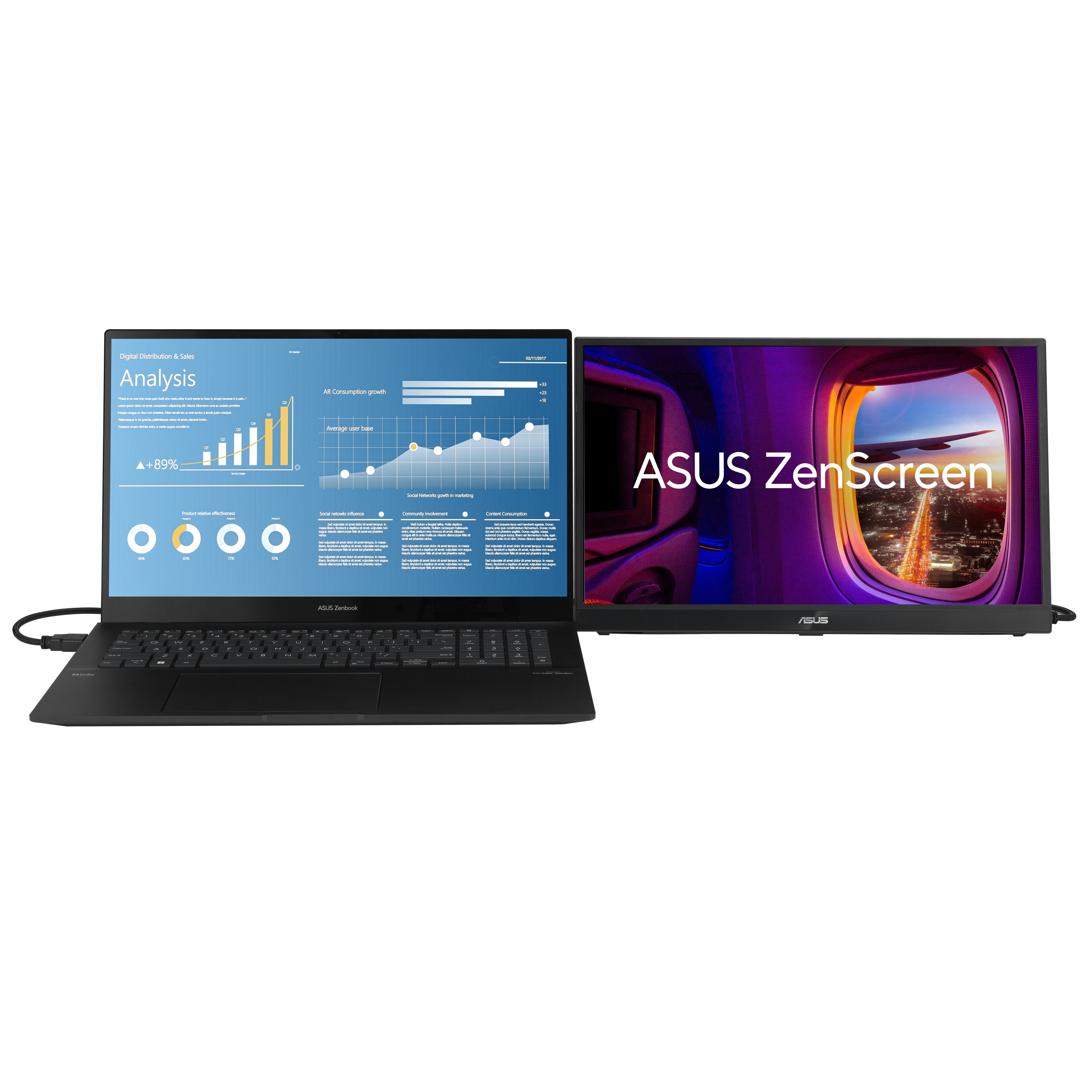 Monitor Portable Asus Zenscreen Mb17ahg 17.3" Ips Wled 1920x1080 144hz 300cd M2 5ms Hdmi Usb Type-C
