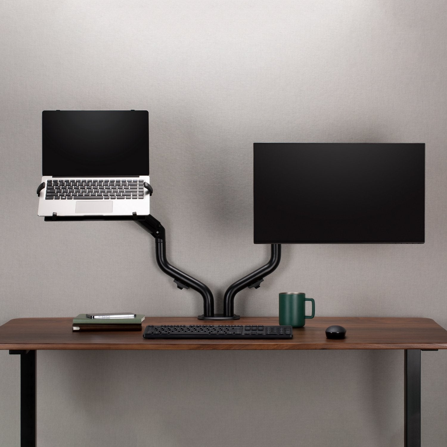 Aisens Soporte De Mesa Contrapeso Giratorio E Inclinable Para Portatil Y Monitor / Tv 8kg De 17-32" - Negro
