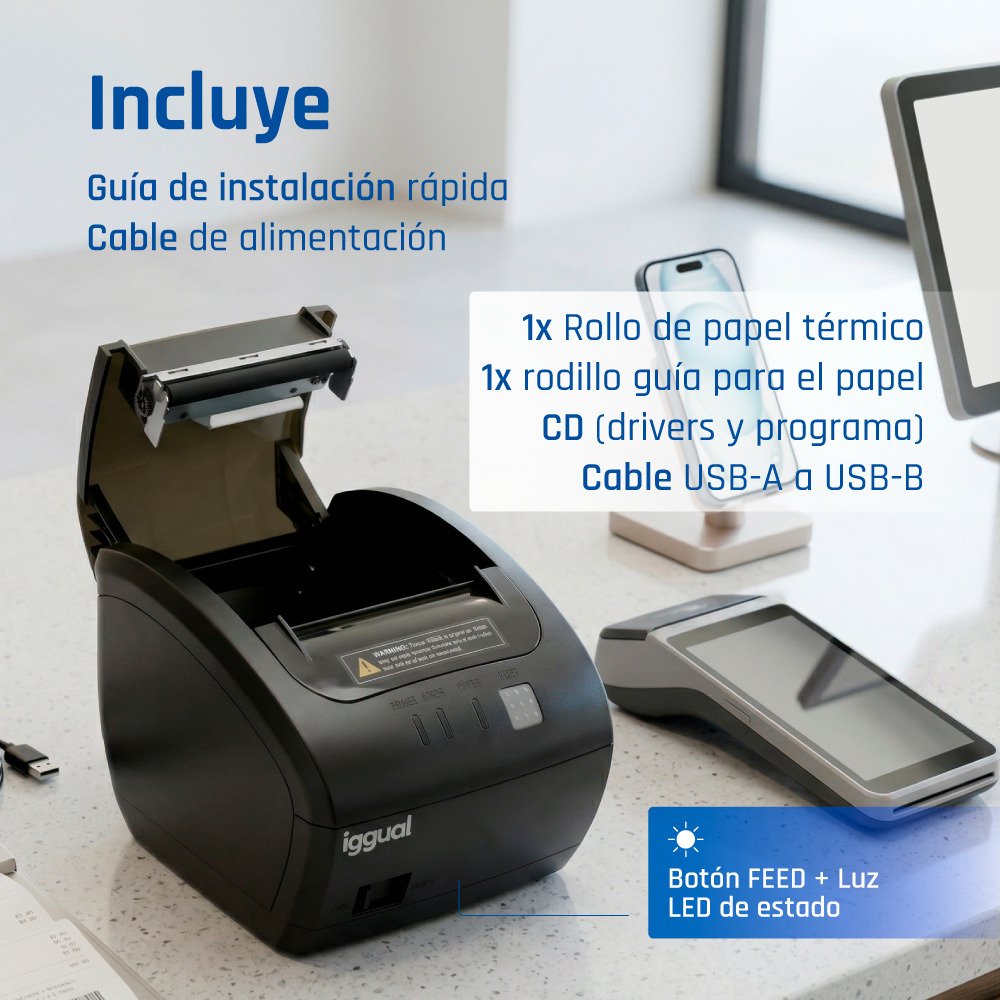 EAN 8435364319109 - iggual TP Easy 80 203 x 203 DPI Alámbrico Térmico Impresora de recibos imagen 7
