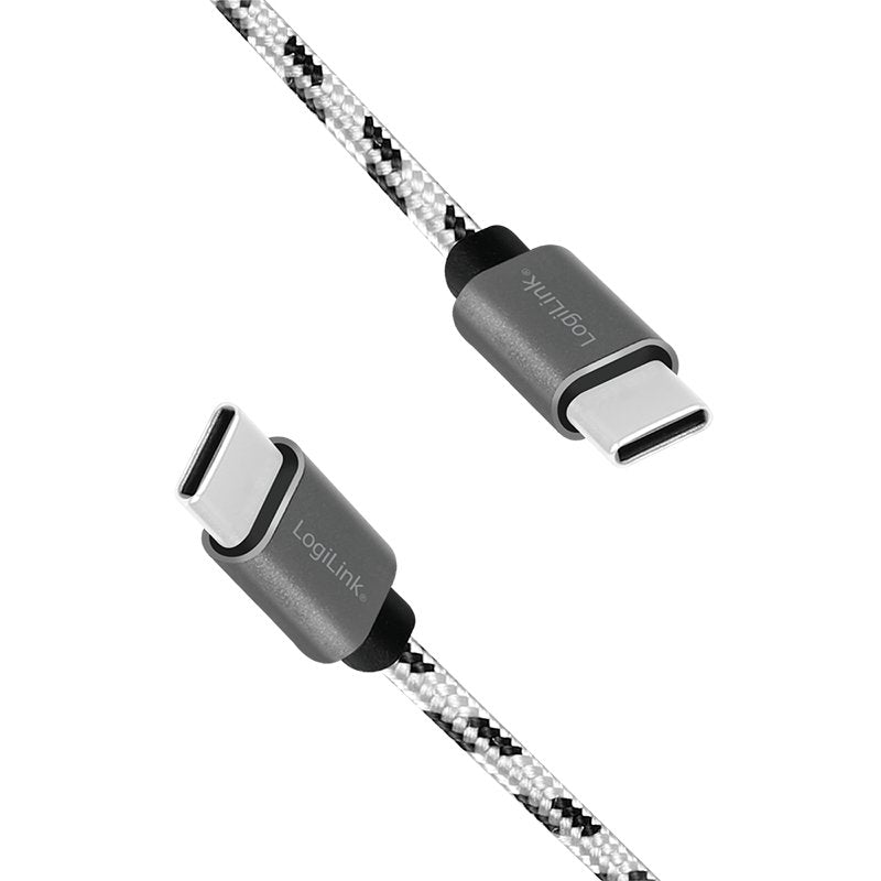 Usb 2.0 Type-C 3-Pack Cable Set, C M To C M, Alu, Nylon, Blanco Negro