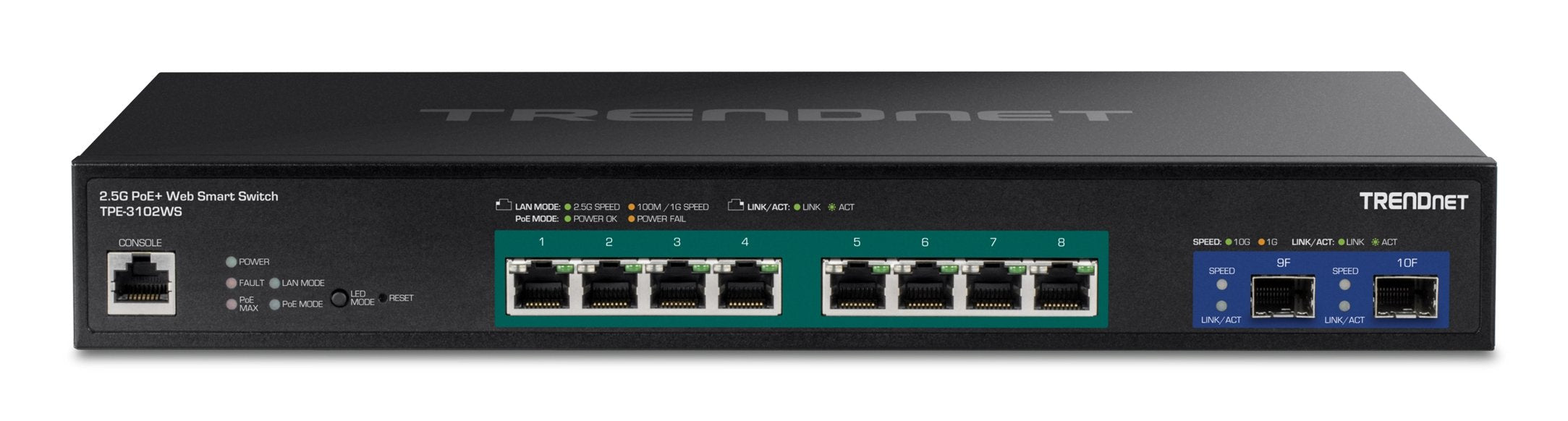 Trendnet 10-Port 2,5g Web Smart Poe+ Switch W.10g Sfp+ Slots