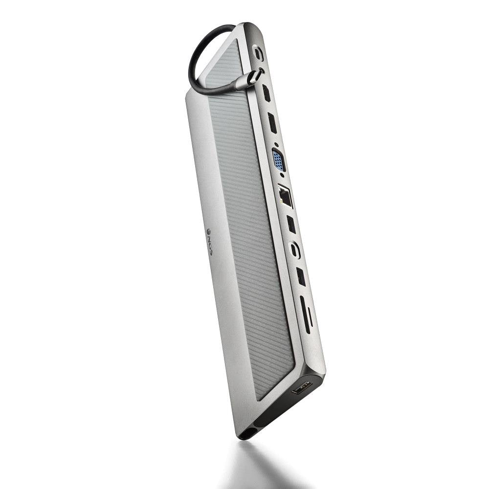 Docking Usb Tipo-C Ngs Wonderdock 12 Pro 3xusb 2xhdmi 1xvga 1xrj45 1xlector De Tarjetas 1xjack 3.5 1xusb Tipo-C Pd Gris