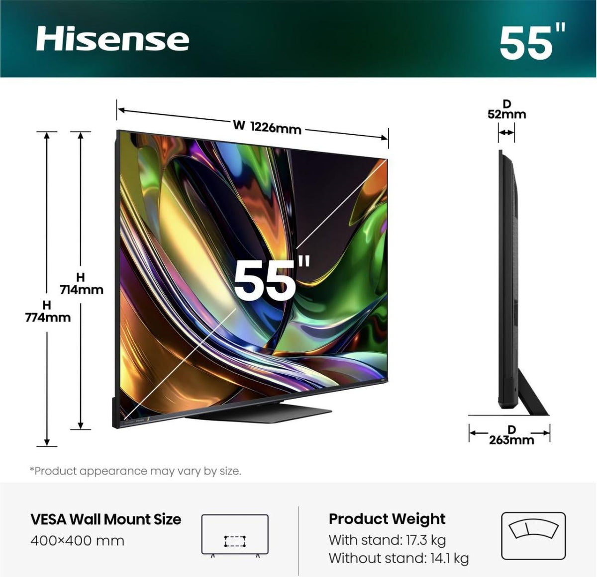 EAN 6942351436500 - Hisense 55UR8S 139,7 cm (55") 4K Ultra HD Smart TV Wifi Negro imagen 3