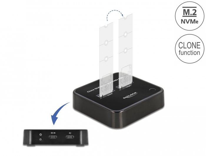 Delock M.2 Dockingstation Para 2 X M.2 Nvme Pcie Ssd Con Funcion Clon