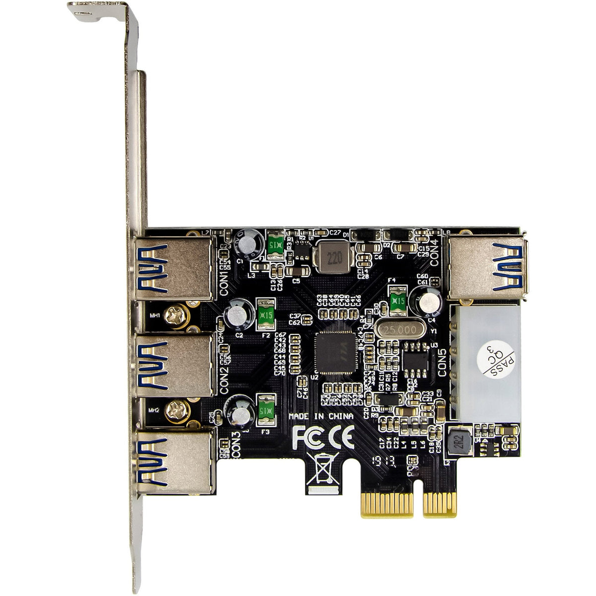 Inline Pcie Tarjeta - 3x+1x Usb 3.2 Gen.1 - Molex Kompatibler 4-Pin Stromanschluss