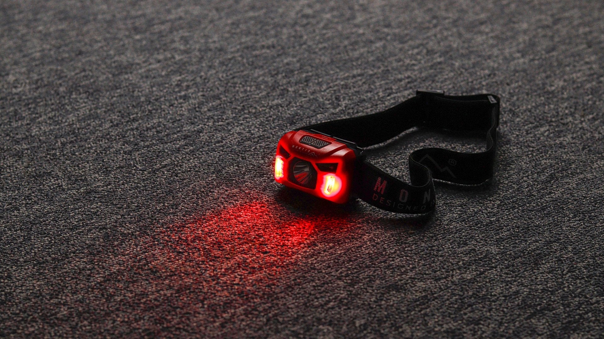 Linterna Montis Bateryjna Latarka Naglowna Z Sensorem Mt002 Rojo, Negro Con Diadema Led