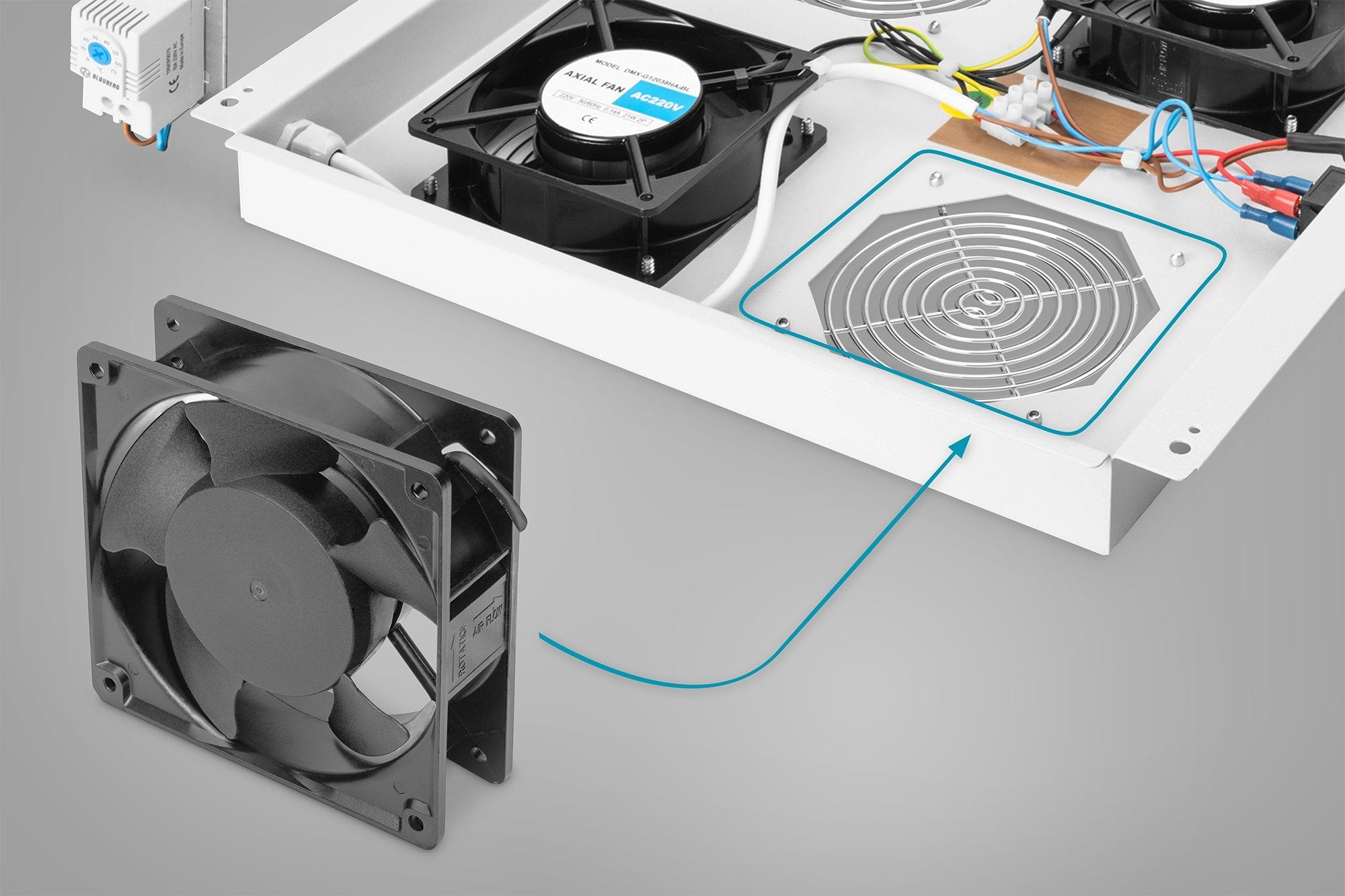 EAN 4016032194422 - Digitus DN-19 FAN sistema de refrigeración para ordenador Carcasa del ordenador Negro imagen 2