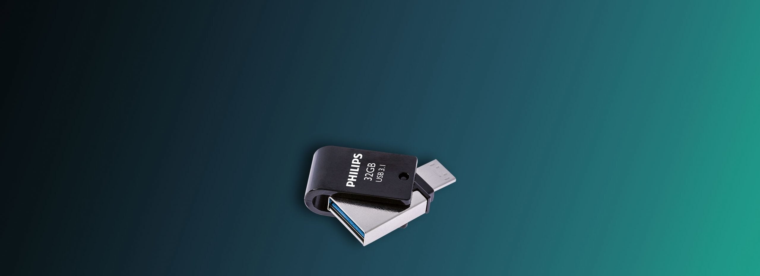 Pendrive Philips 2 In 1 Black  32gb Otg Usb C + Usb 3.1