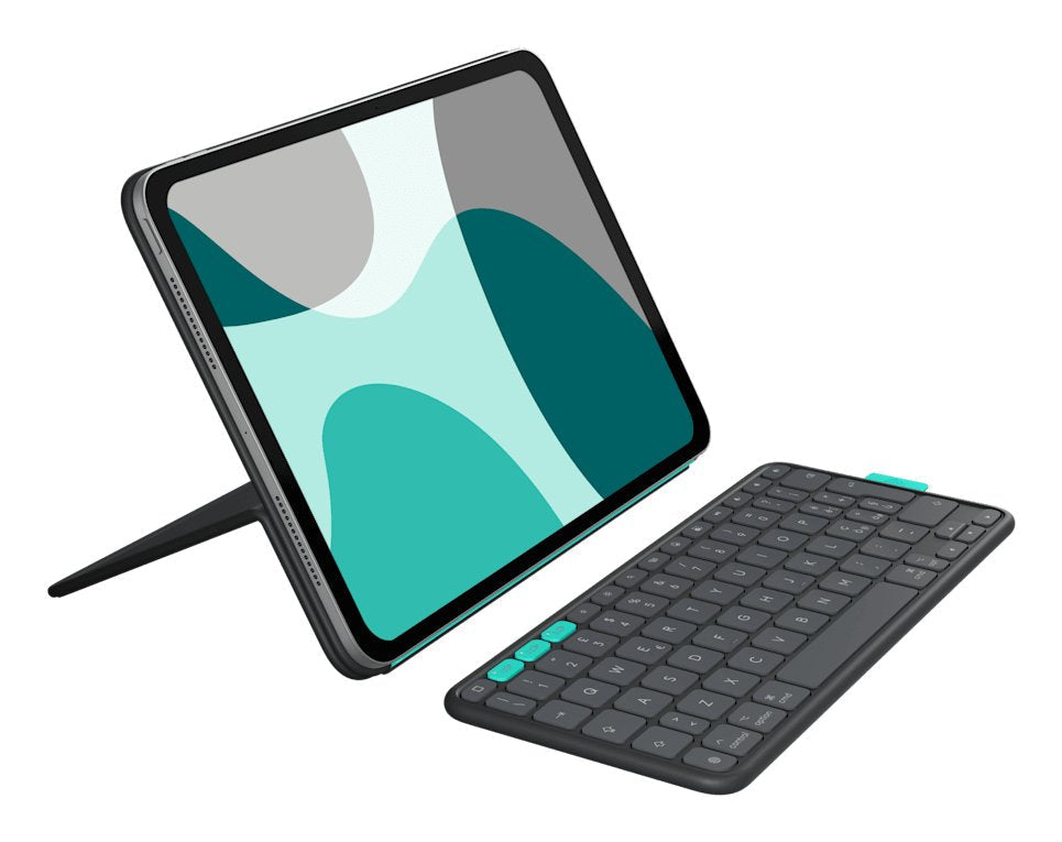 Logitech Flip Folio - Teclado Y Funda Tipo Folio - Full Size - Inalámbrico - Bluetooth 5.1 Le - Qwertz - Suizo - Graphite - Para Apple 10.9-Inch Ipad Air (5th Generation)