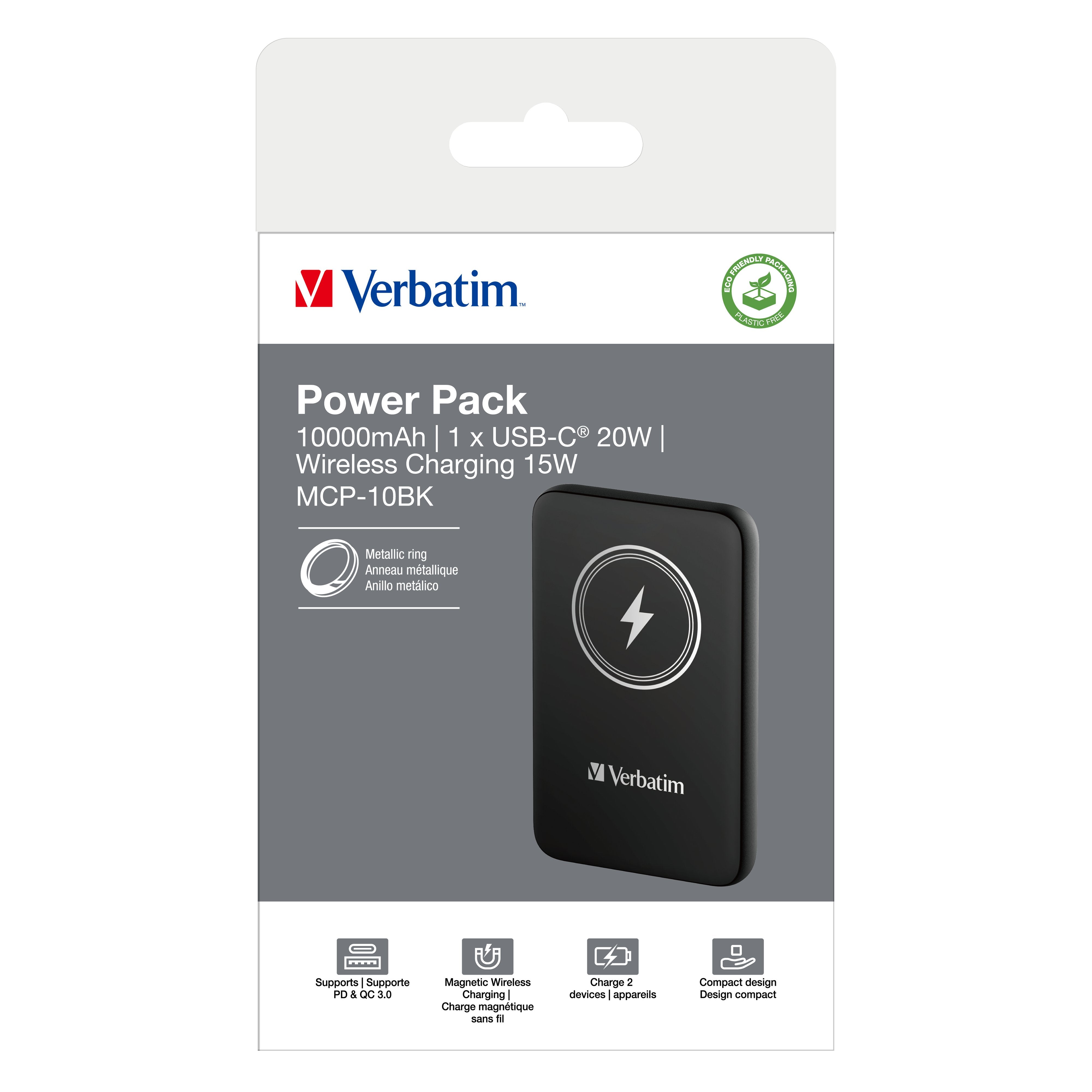 Verbatim Charge ´N´ Go Magnetic Powerbank 10000 Mah Negro