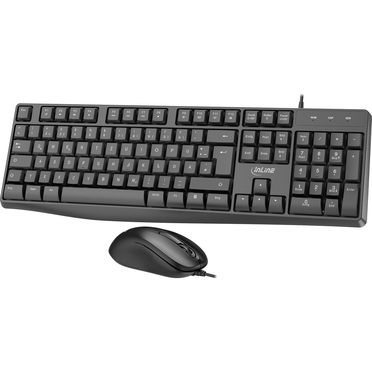 Inline® Basic Desktop Ii, Keyboard-Mouse Set, Usb Cable, Standard De Layout