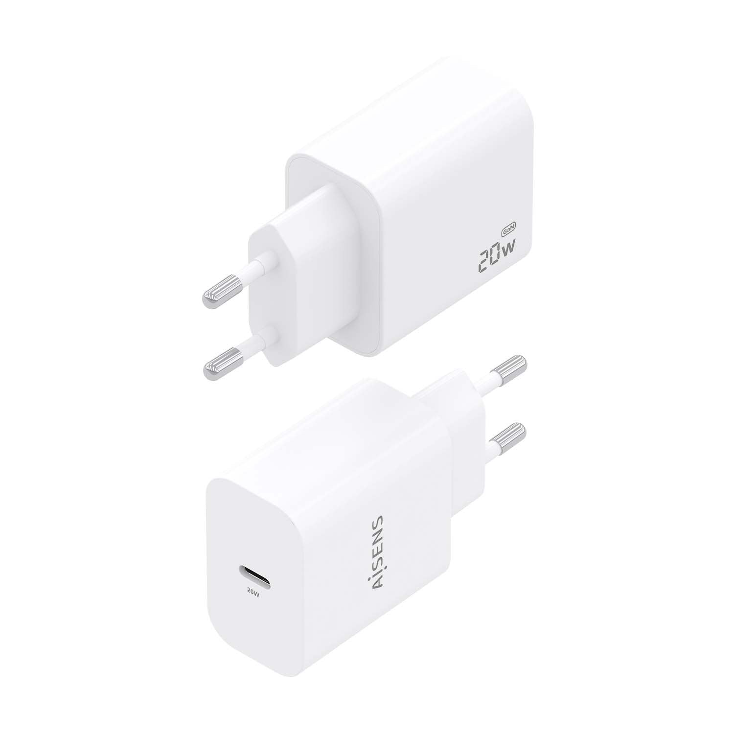 Aisens Cargador Gan 20w, 1xusb-C Pd3.0, Blanco